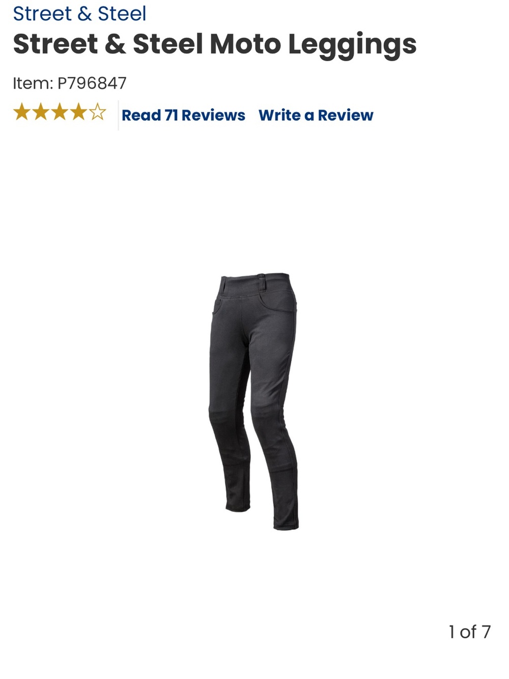 Street & Steel Motorcycle Leggings in Black